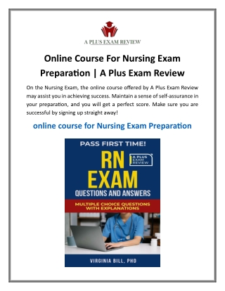 Online Course For Nursing Exam Preparation