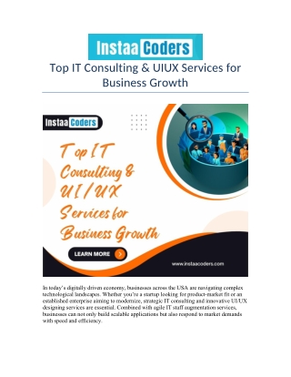 Top IT Consulting & UIUX Services for Business Growth
