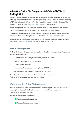 All in One Online File Compressor & DOCX to PDF Tool FileMagicHub