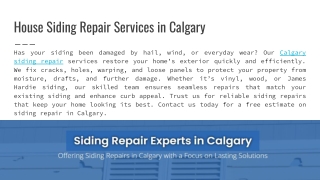House Siding Repair Services in Calgary - Alfa Exteriors