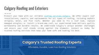 Calgary Roofing and Exteriors - Alfa Exteriors