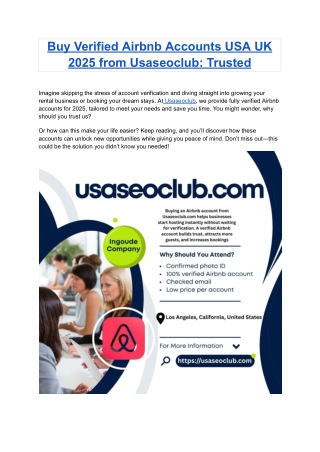 Buy Verified Airbnb Accounts USA UK 2025