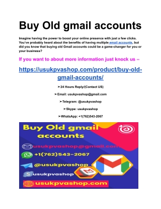 Your Best Buy Old gmail accounts In World