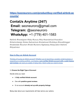 Verified Airbnb Accounts by Seoneuroro