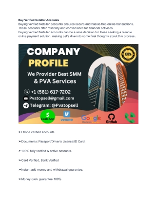 Buy Verified Neteller Accounts