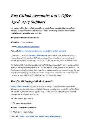 Buy Github Accounts_ 100% Offer, Aged, 24_7 Support