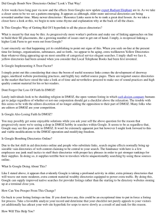 Did google bomb new directories on-line looks that manner