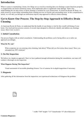 Get to Know Our Process: The Step-by-Step Approach to Effective Drain Cleaning