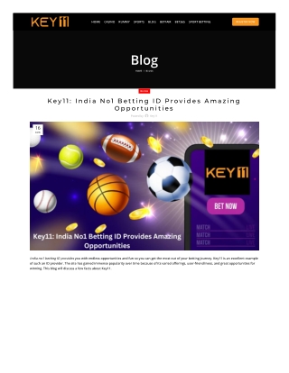 Key11 India No1 Betting ID Provides Amazing Opportunities