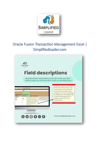 Oracle Fusion Transaction Management Excel | Simplifiedloader.com