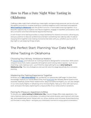 E - How to Plan a Date Night Wine Tasting in Oklahoma