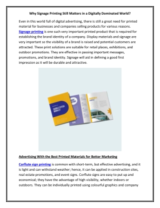 Why Signage Printing Still Matters in a Digitally Dominated World