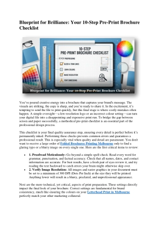 Blueprint for Brilliance Your 10-Step Pre-Print Brochure Checklist