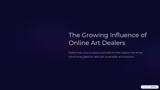 The Growing Influence of Online Art Dealers in the Global Art Market