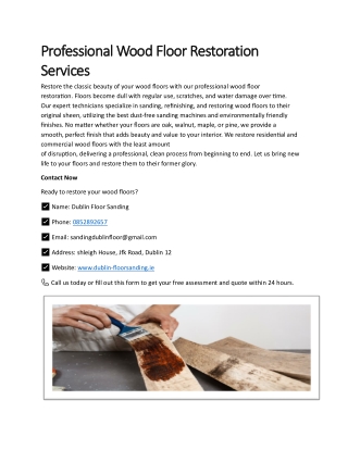 Professional Wood Floor Restoration Services