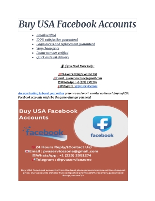 Buy USA Facebook Accounts