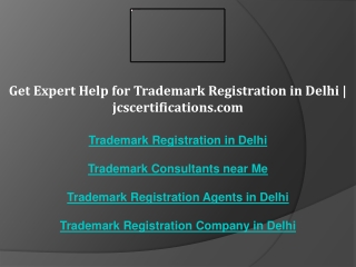Get Expert Help for Trademark Registration in Delhi  jcscertifications.com