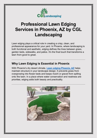 Professional Lawn Edging Services in Phoenix, AZ by CGL Landscaping