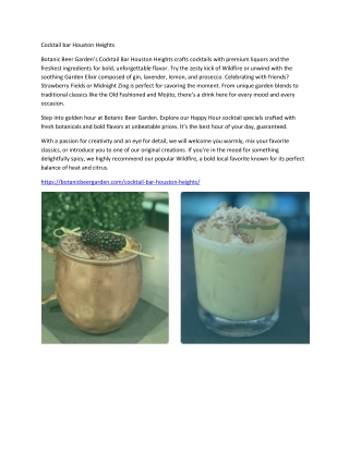 Cocktail Bar in Houston 