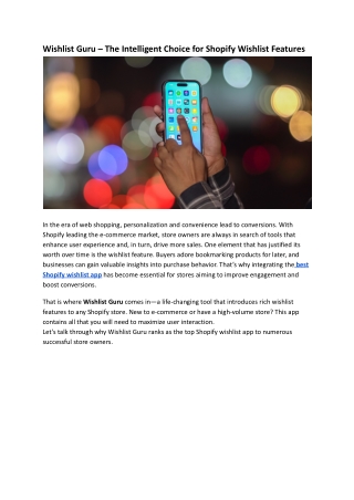 The Intelligent Choice for Shopify Wishlist Features