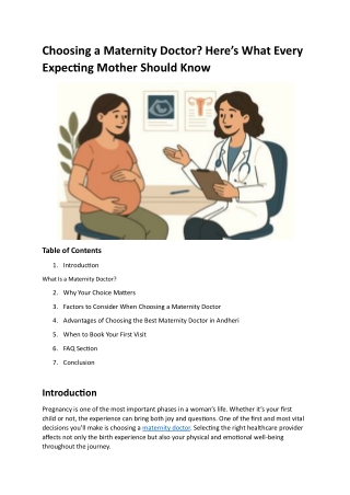 Choosing a Maternity Doctor Here’s What Every Expecting Mother Should Know
