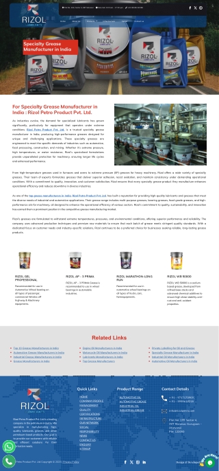 India’s Trusted Speciality Grease Supplier