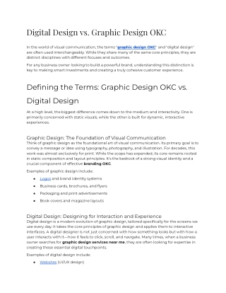 Digital Design vs Graphic Design OKC