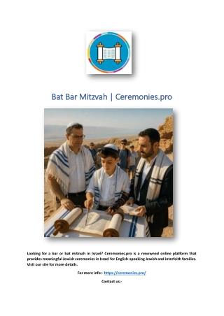 Bat Bar Mitzvah | Ceremonies.pro