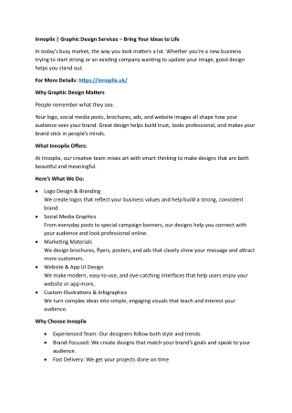 Innoplix | Graphic Design Services – Bring Your Ideas to Life