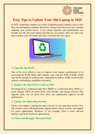 Easy Tips to Update Your Old Laptop in 2025