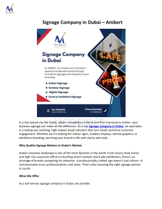 New Signage Company in Dubai