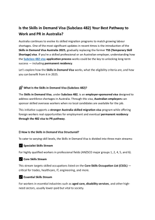 Is the Skills in Demand Visa