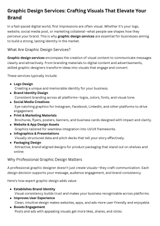 Graphic Design Services Crafting Visuals That Elevate Your Brand