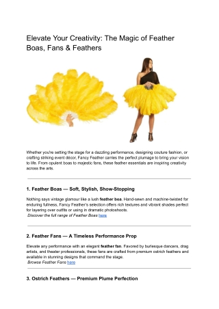 Elevate Your Creativity_ The Magic of Feather Boas, Fans & Feathers