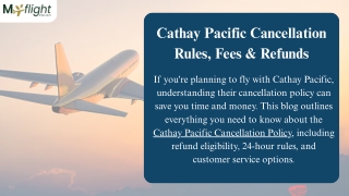 Cathay Pacific Cancellation Rules, Fees & Refunds