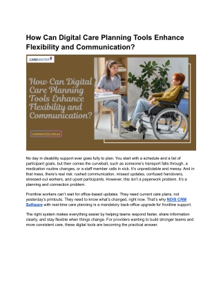 How Can Digital Care Planning Tools Enhance Flexibility and Communication