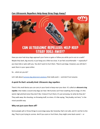 Ultrasonic Dog Repellers – Keep Stray Dogs Away Safely