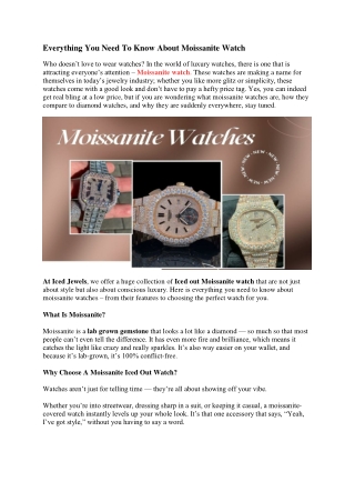 Everything You Need To Know About Moissanite Watch