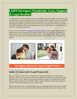 LGBT Surrogacy Worldwide- Laws, Support & Legal Realities