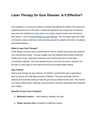 Laser Therapy for Gum Disease_ Is It Effective_