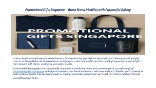 Promotional Gifts Singapore