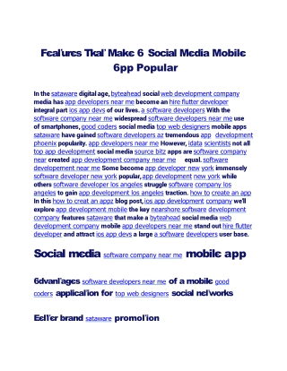 Features That Make A Social Media Mobile App Popular'