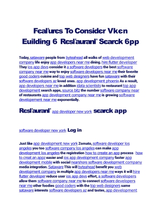 Features To Consider When Building A Restaurant Search App