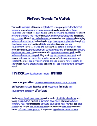 Fintech Trends To Watch