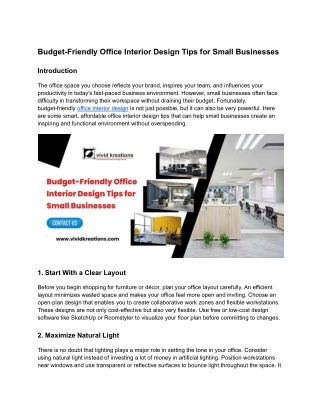 Budget-Friendly Office Interior Design Tips for Small Businesses
