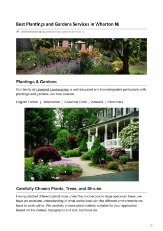 Plantings and Garden Landscaping Services in Wharton NJ