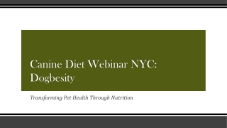 Canine Diet Webinar NYC - Dogbesity
