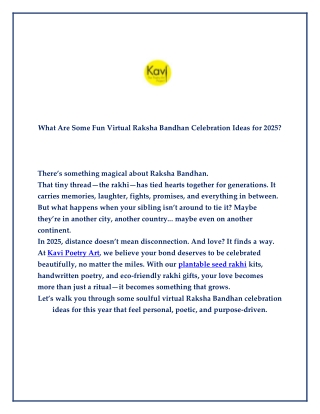 What Are Some Fun Virtual Raksha Bandhan Celebration Ideas for 2025