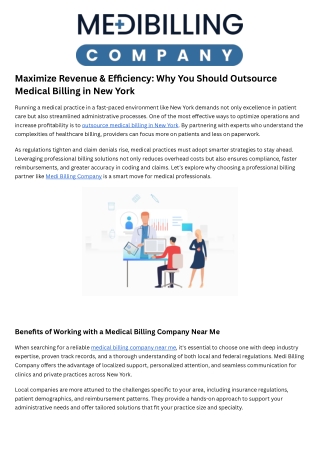 Outsource Medical Billing Services