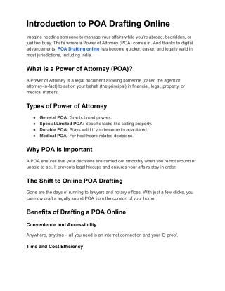 Fast & Secure POA Drafting Online – Anytime, Anywhere